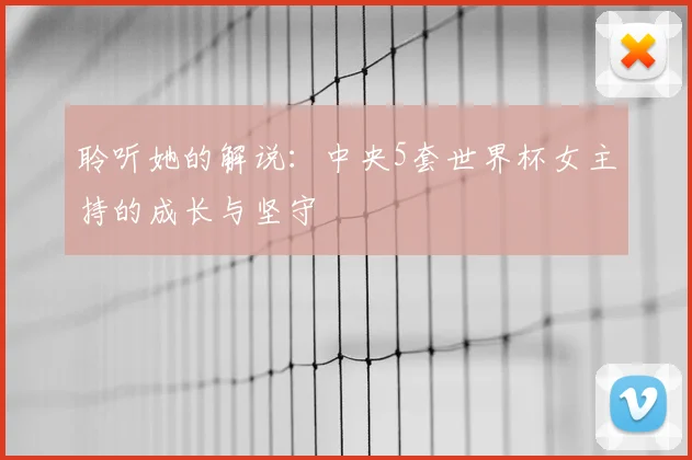 聆听她的解说：中央5套世界杯女主持的成长与坚守